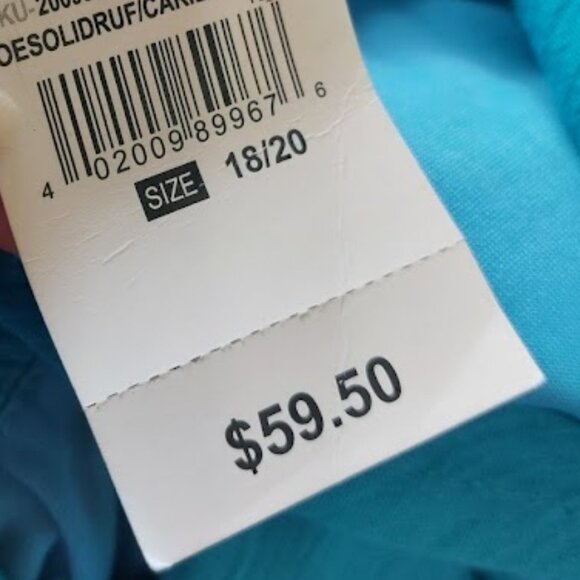 Long Bright Blue Sleeveless Dress Size 18 - 20 New NWT - Picture 7 of 7